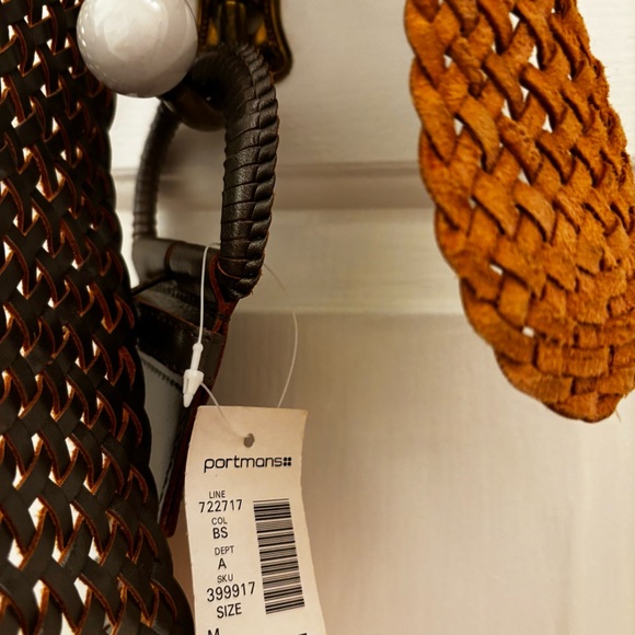 Portmans Grey Braided Leather Wide Belt - Picture 3 of 5